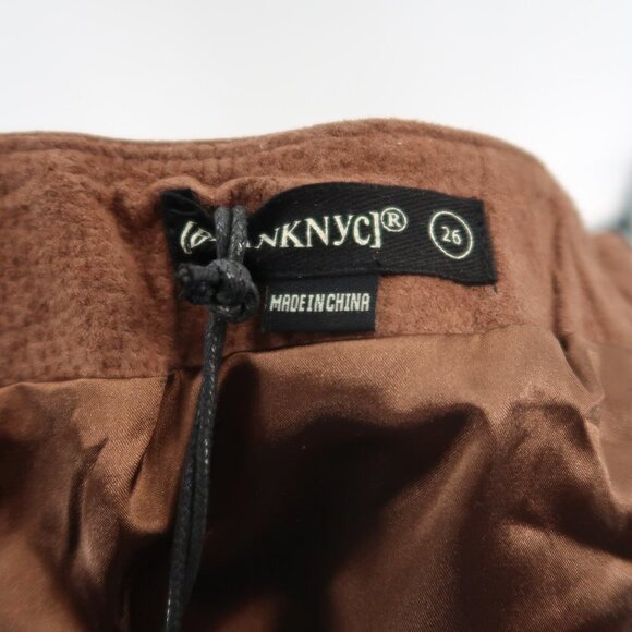 Blank NYC Brown Leather Skirt Full Zip Front Size 26 - Picture 3 of 6